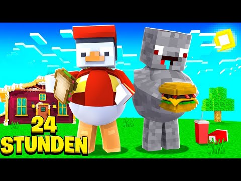 24 STUNDEN UNGESUND LEBEN in Minecraft!