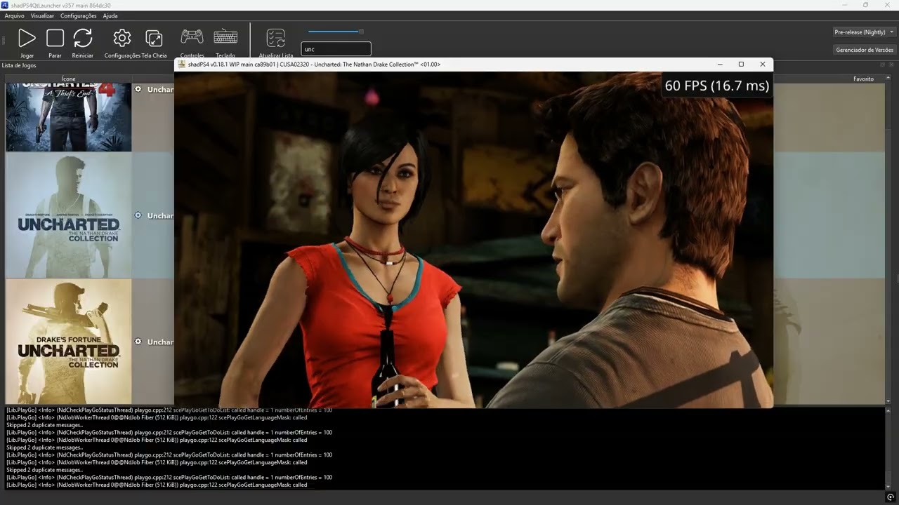 shadPS4 v0.18.1 WIP main ca89b01  | CUSA02320 Uncharted: The Nathan Drake Collection™ 01.00 Test