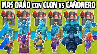 WHICH CARD CAN DO THE MOST DAMAGE using CLONE vs CANNONEER | CLASH ROYALE