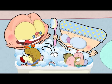 Mongo e Drongo dão banho nos pets Os bichinhos de estimação de Mongo e Drongo - Desenho animado