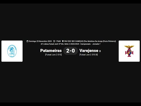 7ª Jornada - CAP 2 - Varejense B - 0
