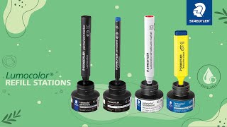 How can markers be refilled with the STAEDTLER refill stations?