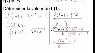 1ère -Exercice 3d – Dérivée de la fonction racine carrée