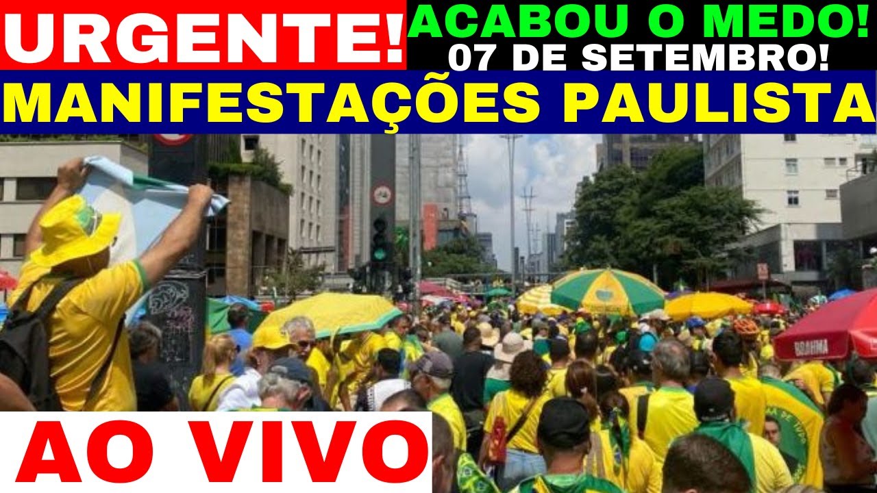 AO VOVO MANIFESTÇÃO AV PAULISTA 7 DE SETEMBRO MULTIDÃO NAS RUAS FORA M04A!S.