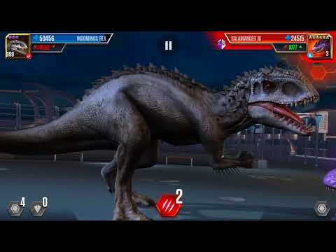 SALAMANDER 16 DEFEAT INDOMINUS REX Lv.999 || Jurassic World The GameGameplay