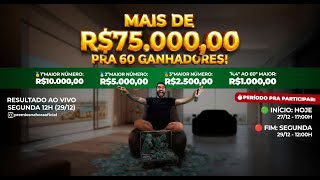 🔴 Resultado da Promoção AO VIVO | Mais de R$75MIL em Prêmios pra 60 Ganhadores 💵😎