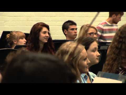 Nicola Benedetti rehearsing with The National Youth Orchestra Scotland, Strathallan, Perth 2012 