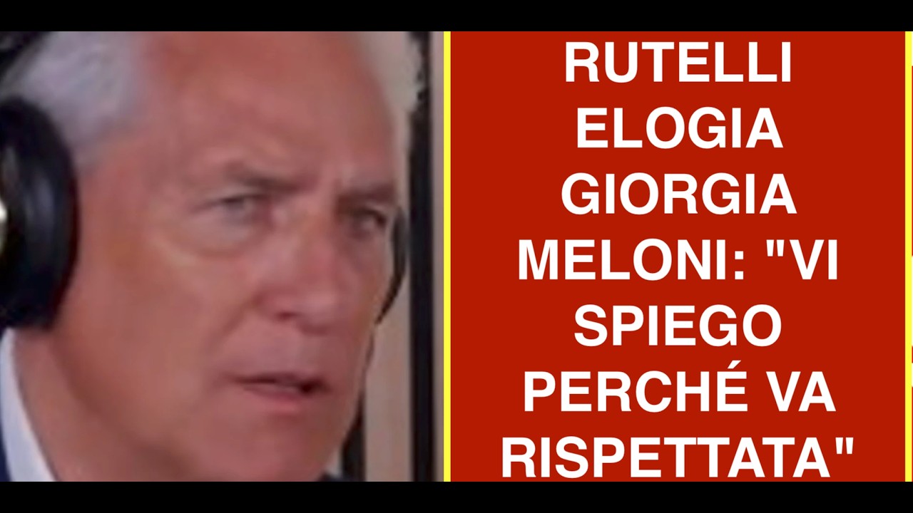 RUTELLI ELOGIA GIORGIA MELONI: "VI SPIEGO PERCHÉ VA RISPETTATA"