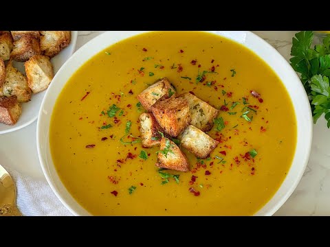 Butternut squash lentil soup