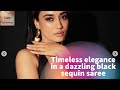 Surbhi Jyoti Timeless Elegance In A Dazzling Black Sequin Saree
