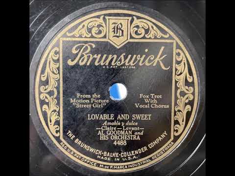 Al Goodman & His Orchestra "Lovable And Sweet" 1929 Roaring Twenties 78 RPM