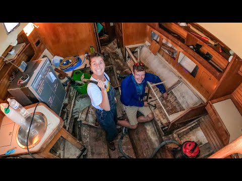 Smashing Out the Inside of This Abandoned Boat. The Start of a New Chapter | SAILING SEABIRD Ep. 48