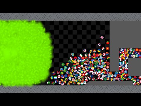 Escape From The Gas - Countries Marble Race in Algodoo