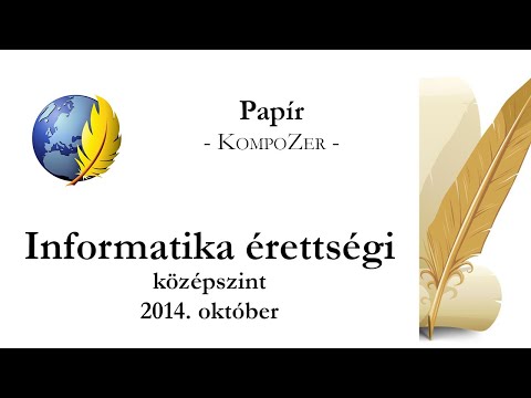 Papír - 2014. október középszintű informatika érettségi: webszerkesztés