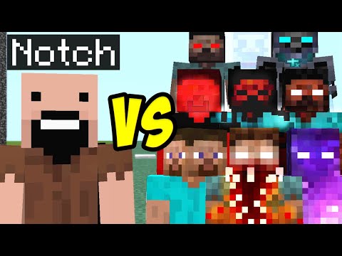 PollyMine - Notch vs all Herobrine creepypasta mobs in minecraft part 5