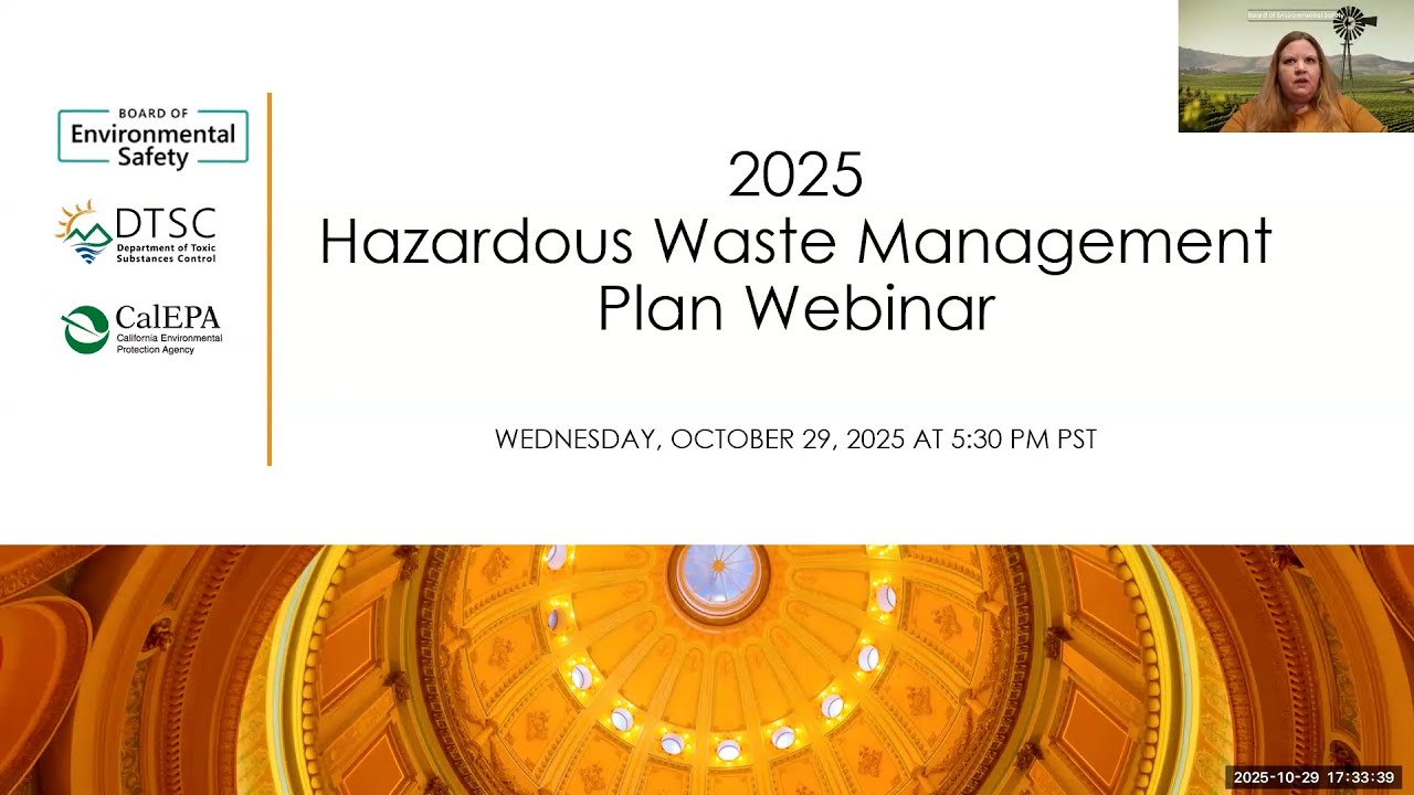 BES Hazardous Waste Management Plan - Webinar - October 29, 2025