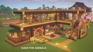 [マイクラ建築]1.20 かわいい動物小屋の作り方 竹を使ったおしゃれな建築[Minecraft][tutorial][survival][barn]