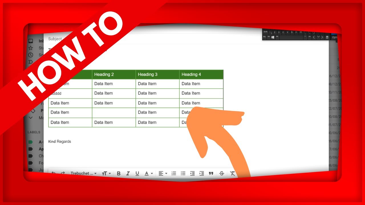 How to Insert Table into a Gmail Email (IN 25 SECONDS)