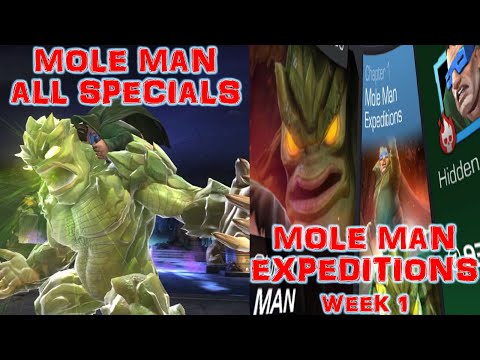 MCOC: Mole Man Expeditions Week 1 Hidden Cache | Mole Man All Special Attacks