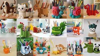 18+ Creative Crochet Animal Pen Holder Ideas to Brighten Your Desk 🖋️🦕 | Cool Crochet 
