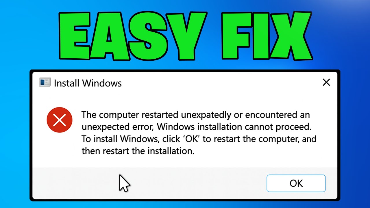 The computer restarted unexpectedly or encountered an unexpected error Windows How To FIX - 2026✅