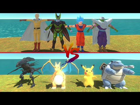 - 4 DRAGON BALL VS 4 POKEMON WHO WILL WIN - Animal Revolt Battle Simulator