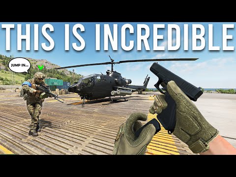 Attack Helicopter Gunner in a War.