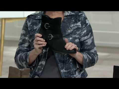 Earth Leather Ankle Boots w/ Buckle Detail - Olive on QVC