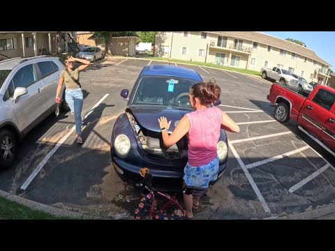 Stranded and stressed 😫  Volkswagen, because walking builds character. 