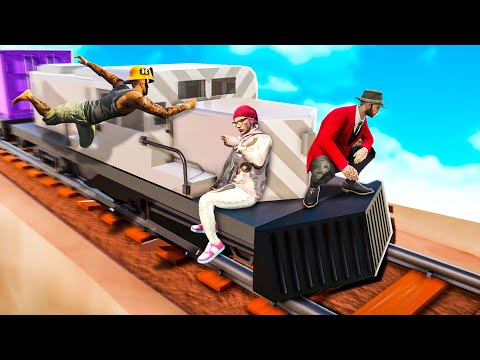 SFIDO I MIEI AMICI A CHI STA PIÙ TEMPO SOPRA IL TRENO! - GTA 5