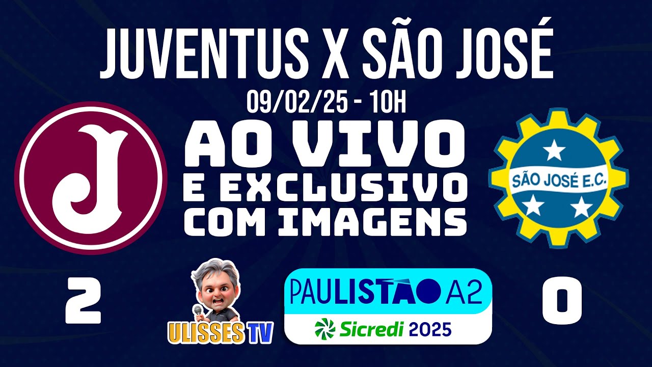 EXCLUSIVO: Juventus X São José - 09/02/25 - 10H - AO VIVO COM IMAGENS #PaulistaoA2 #ULISSESTV