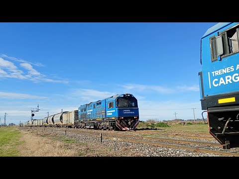 CRUCE DE TRENES, #9413 y #9457 en San Eduardo #trenesargentinos
