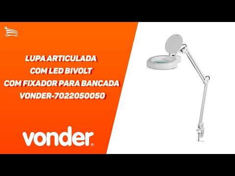Lupa Articulada com Led Bivolt com Fixador para Bancada - Video