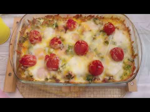 Das Hackfleisch einfach über die Kartoffeln und den Brokkoli gießen, ein leckeres Abendessen.