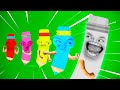 Funny Drawing Pencils Yellow Blue Pink Red Gray D Billions Kids Songs