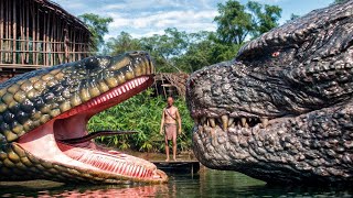 Titanoboa Eats T-Rex Godzilla Enters Scene