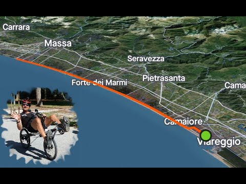 Recumbent bike ride Italian Riviera: VIAREGGIO to Marina di MASSA
