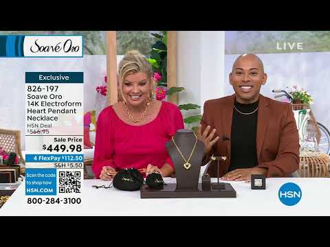 Soave Oro 14K Gold Electroform Heart Pendant Necklace