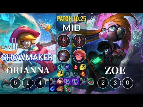DWG ShowMaker Orianna vs Zoe Mid - KR Patch 10.25