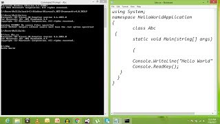 How to run c# code using notepad (text editor) in command prompt