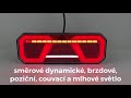 Združené LED svetlo 12V / 24V - ľavé s dynamickými smerovkami ECER (131x350x35mm) - Video Youtube