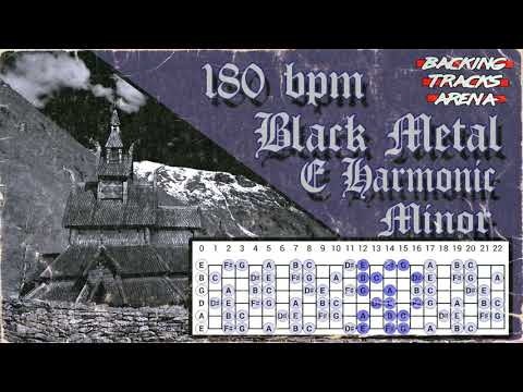 Black Metal Backing Track | E Harmonic minor 180 BPM
