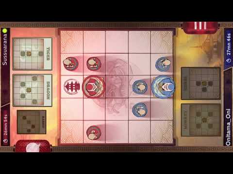 Onitama — Game Analysis — Sussuarana vs Onitama_Oni: Tiger + Dragon game