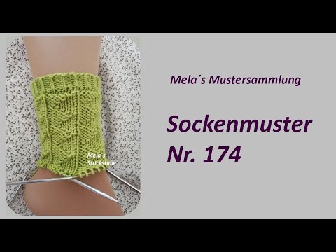 Sockenmuster Nr. 174 - Strickmuster in Runden stricken / Socks knitting pattern
