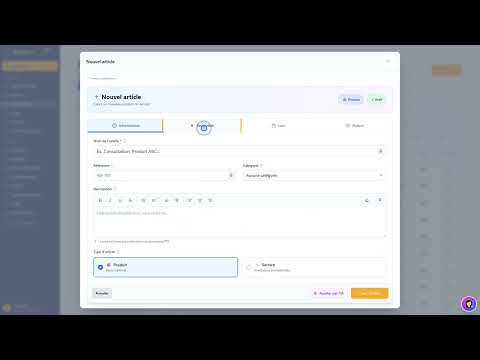 Tutoriel vidéo : Créer des articles — Formation FacturesPro