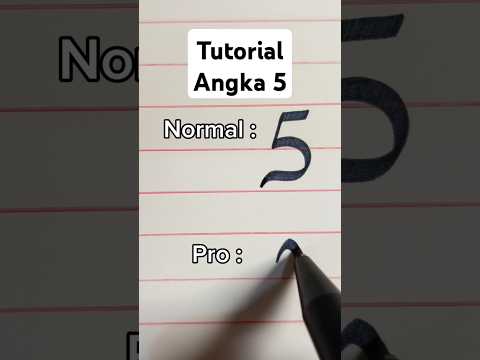 Tutorial angka 5 #lima #calligraphy #lettering #menulis #writer #pro #normal #shorts #aesthetic #5g