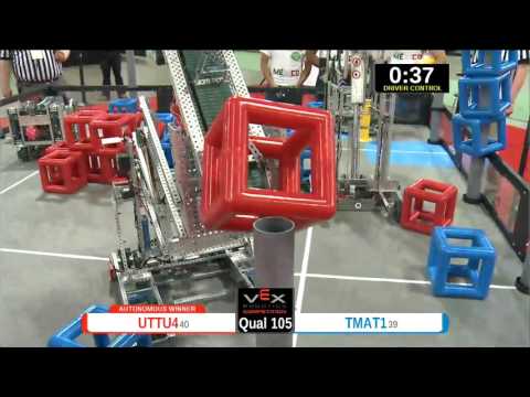 2015 VEXU Q105 - UTTU4 vs TMAT1 - 55 to 77-Division Div-VEX U-VEX Worlds 2015