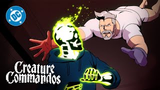 Creature Commandos - Rick Flag Sr. and Doctor Phosphorus Brawl | Super Scenes | DC