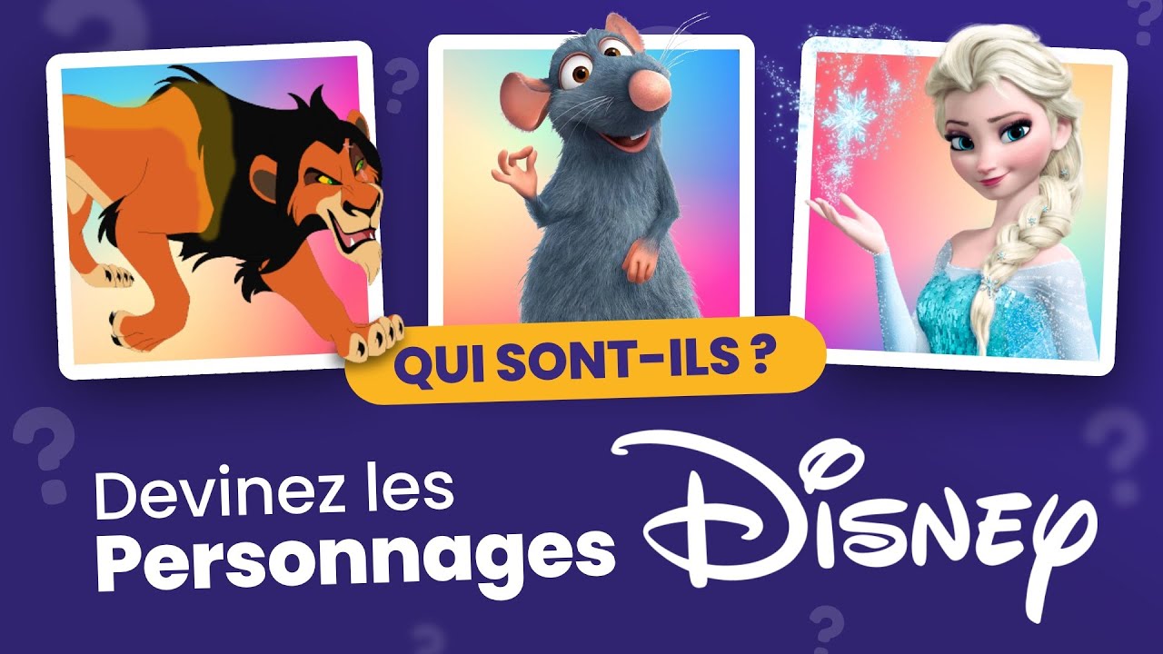 QUIZ Disney : Identifiez les Personnages Disney en moins de 5 secondes - 80 Questions