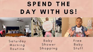 Spend the Day with Us| Saturday Routine + Shopping+Free Baby Stuff